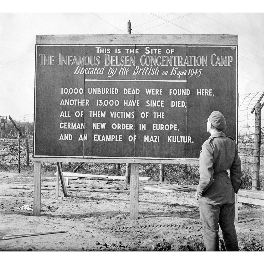 Photo Colouring - The Signwriter of Belsen 2 belsen concentration Camp sign